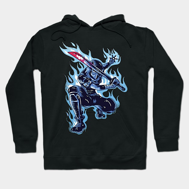 Blue ninja warrior Hoodie by DaSy23